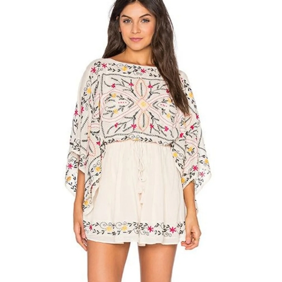 Free people embroidered Ivory dress size s - Picture 5 of 6